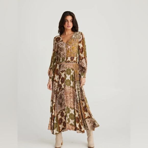 Talisman Halcyon Paisley Gardens Print Maxi Dress Size S - Picture 2 of 5